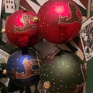 4 big ball tree ornaments